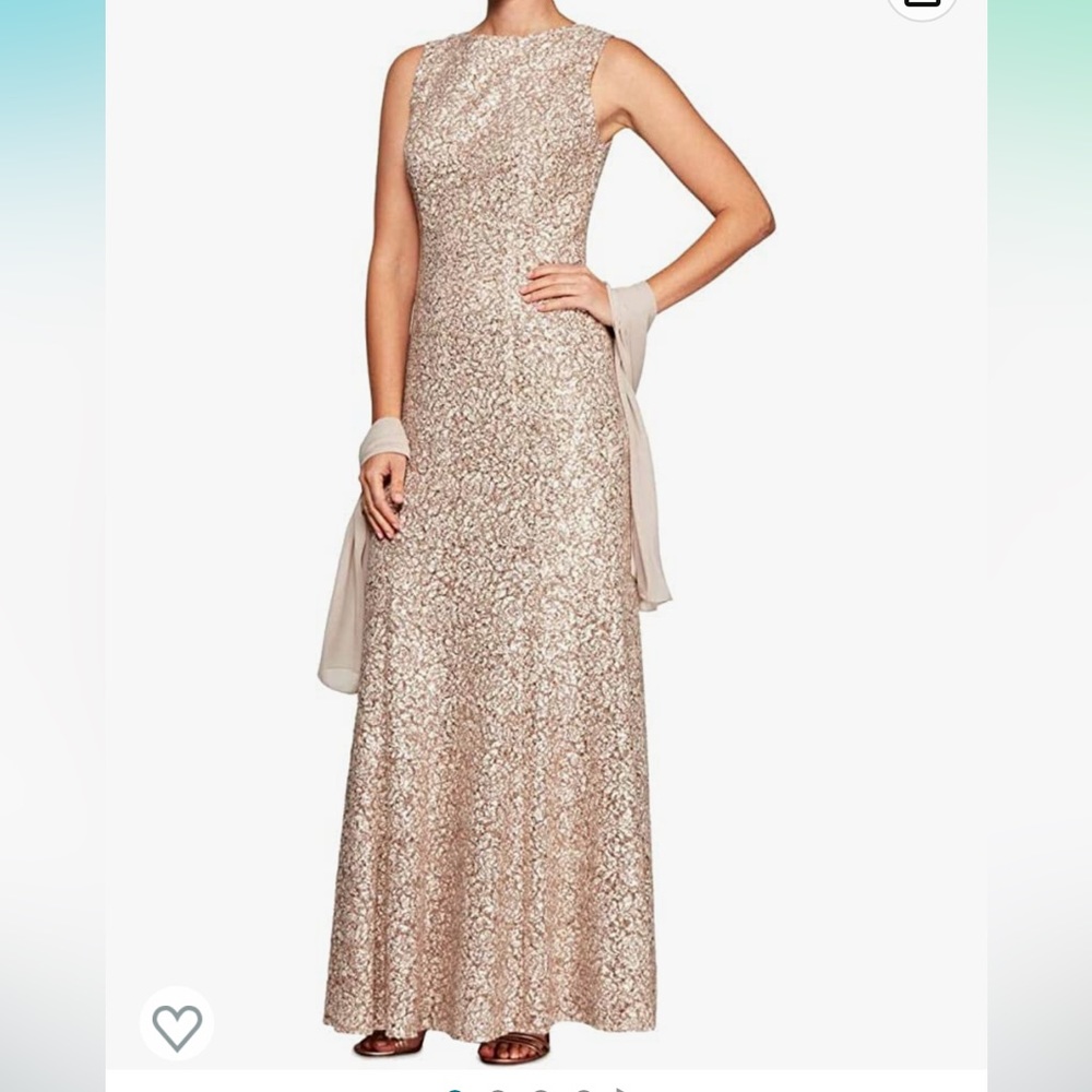 Alex Evenings Gold Shimmer Gown